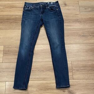 Miss Me Dark Blue Cuffed Skinny Jeans Sz 26